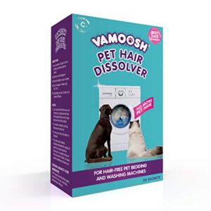 vamoosh pet hair dissolver 3 x 100g (1 box) pet hair remover for washing machines – dissolves dog hair, cat hair, horse hair etc in the laundry