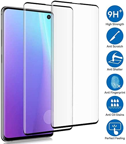 ToneGod 2 Pack Galaxy S10 Screen Protector, [Bubble Free] [High Definition] Anti-Scratch [Case Friendly] 3D Curved Screen Protector Compatible Galaxy S10