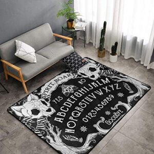 luxury super soft indoor modern cat skull head witch board black gothic area rugs for living room bedroom thick non-slip floor carpet, 3 x 5 feet