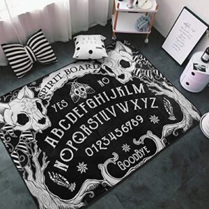 Luxury Super Soft Indoor Modern Cat Skull Head Witch Board Black Gothic Area Rugs for Living Room Bedroom Thick Non-Slip Floor Carpet, 3 x 5 Feet