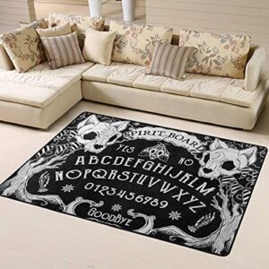 Luxury Super Soft Indoor Modern Cat Skull Head Witch Board Black Gothic Area Rugs for Living Room Bedroom Thick Non-Slip Floor Carpet, 3 x 5 Feet