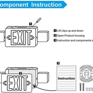 EXITLUX 6 Pack Red Led Emergency Exit Lights with Battery Backup-Two LED Adjustable Head Emergency Exit Lights -US Standard UL Listed &CEC Qualified-120V-277V-Emergency Lights for Home Power Failure