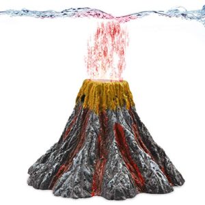 jor fiery bubbler volcano aquarium decoration, add the power and chaos of creation to your tank, ultimate fish swim challenge, oxygenates water and improves circulation