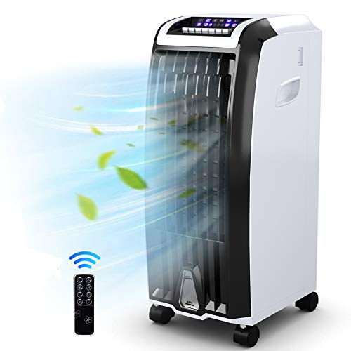 3-IN-1 Evaporative Air Cooler,26” Portable Air Conditoner Humidifier/Fan with 3 Wind Modes,3 Speeds,Remote Control,Wide Oscillating,Ultra-Quiet Compact Cooling Fan for Home Office Bedroom