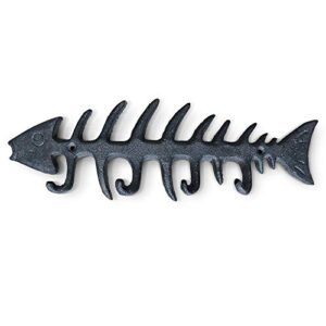 wallcharmers large fish bone key, leash, & towel holder | nautical home & wall decor