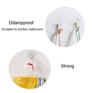 CMANI Wall Hooks 17lb(Max) Transparent Reusable Seamless Hooks,Waterproof and Oilproof,Bathroom Kitchen Heavy Duty Self Adhesive Hooks,8 Pack…