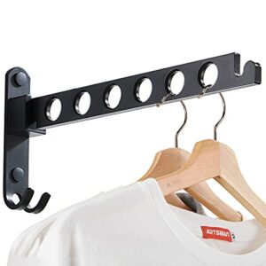 joom laundry drying rack clothing foldable - wall mount clothes drying racks - clothes hanger folding holder - black