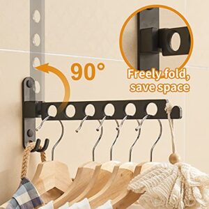 JOOM Laundry Drying Rack Clothing Foldable - Wall Mount Clothes Drying Racks - Clothes Hanger Folding Holder - Black