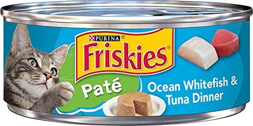 Purina Friskies Pate Wet Cat Food, Ocean Whitefish Tuna, 5.5 OZ Cans (12-Count)