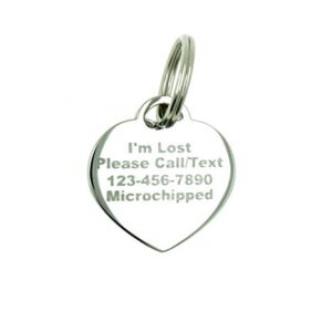 Custom Engraved Personalized Stainless Steel Small Heart Pink Rhinestones Dog Cat Pet ID Jewelry Bling Tag