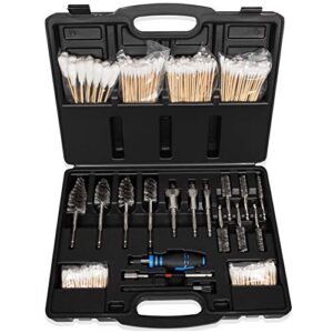 bonbo professional diesel injector-seat cleaning kit 8090s on cylinder heads, including helix brushes, two-stage brushes, bore brushes and swabs (stainless steel, 17-pack)