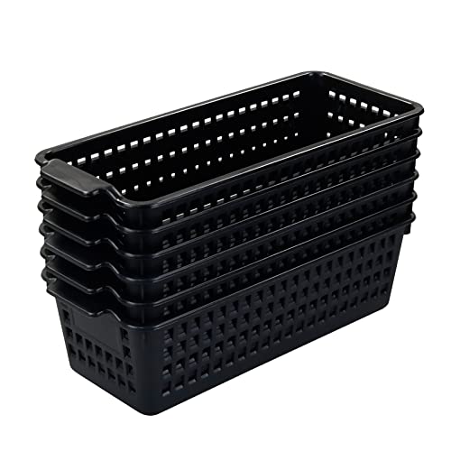 Jandson Slim Plastic Basket Storage Basket, 6 Packs