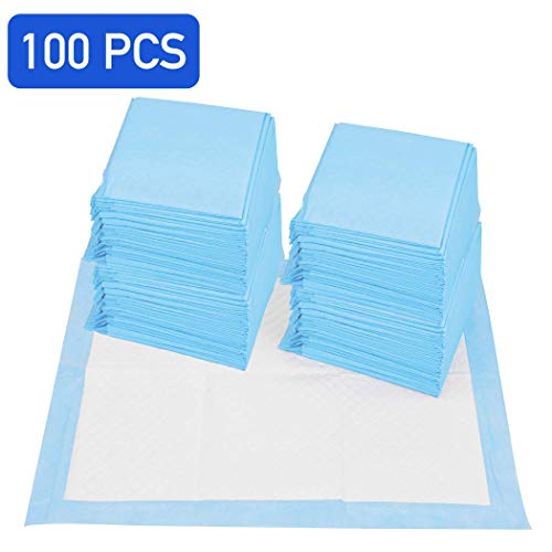 CALPALMY (100 Pads) Ultra Absorbency Pet Toilet Training Pads 18" x 13" Moisture Locking Technology Turns Liquid into Gel - Perfect for Rabbits and Guinea Pigs