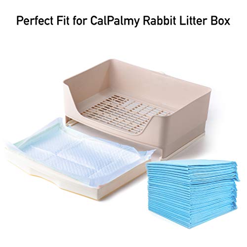 CALPALMY (100 Pads) Ultra Absorbency Pet Toilet Training Pads 18" x 13" Moisture Locking Technology Turns Liquid into Gel - Perfect for Rabbits and Guinea Pigs