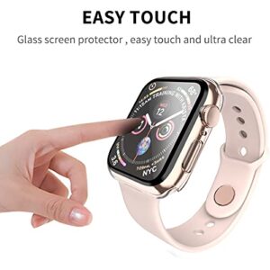 Smiling Case Compatible with Apple Watch Series 6/SE/Series 5/Series 4 40mm with Built in Tempered Glass Screen Protector,Overall Protective Hard PC Case Ultra-Thin Cover- Clear