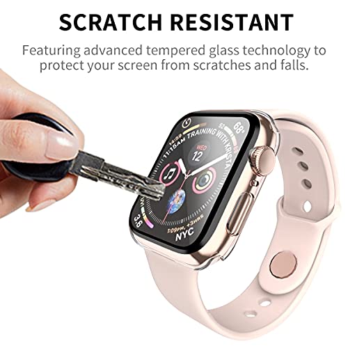 Smiling Case Compatible with Apple Watch Series 6/SE/Series 5/Series 4 40mm with Built in Tempered Glass Screen Protector,Overall Protective Hard PC Case Ultra-Thin Cover- Clear