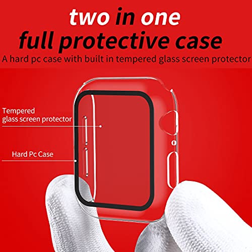 Smiling Case Compatible with Apple Watch Series 6/SE/Series 5/Series 4 40mm with Built in Tempered Glass Screen Protector,Overall Protective Hard PC Case Ultra-Thin Cover- Clear