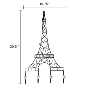 GUSUWOD Set of 2 Long Over The Door Hooks - Paris Themed Eiffel Tower Towel Coat Rack(20.5" x 10.75")…