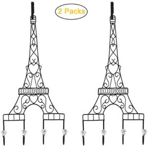 GUSUWOD Set of 2 Long Over The Door Hooks - Paris Themed Eiffel Tower Towel Coat Rack(20.5" x 10.75")…