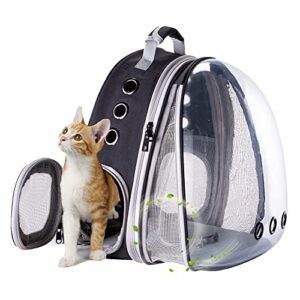 front expandable cat backpack carrier, fit up to 20 lbs, space capsule bubble window pet carrier backpack for large fat cat and small puppy