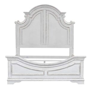 liberty furniture industries magnolia manor panel bed, queen, antique white