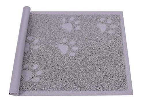 Darkyazi Cat Litter Box Mat for Floor Litter Trapping Mat Non-Slip Backing, Scatter Control, Easy Clean, Water Resistant, Soft on Paws (15.75" x 11.75",Gray Sand)