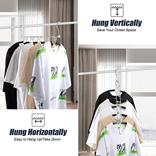 HuaQi Clothing Hangers Anti Slip Padded Hangers Closet Organizer Space Saving Magic Clothes Hangers Heavy Duty for Coat Suits Shirt Sweaters (2, Black)