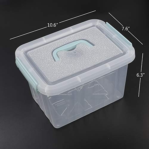 Gloreen 6 Quart Clear Storage Bins with Lid, Stackable Plastic Storage Box/Containers with Glreen Handles and Latches, 6 Packs