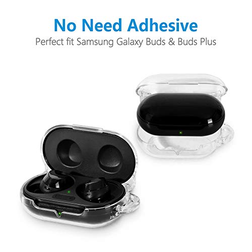 Fironst Polycarbonate Case Cover for Galaxy Buds/Buds+ Plus, Sturdy and Shockproof, no Adhesive Protective Cover Skin Compatible with Samsung Galaxy Buds 2019 2020 Earbuds Accessories (Clear)