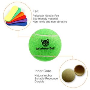 PIKASEN Rainbow Tennis Balls for Dogs 2.5" or 2.3" Size 12 Pack 6 Bright Colours Interactive Dog Toys Dog Gift for Large Dogs and Medium Small Dogs (2.5 Inches)