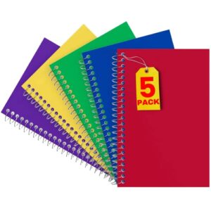 1intheoffice notepads 4x6 college ruled, assorted colors, 50 sheets/pad, 5 pack