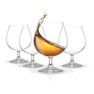 joyjolt brandy glasses – cask collection set of 4 cognac glasses – 13.5oz crystal snifter set – premium quality craftsmanship – ultra-elegant design – perfect size for brandy, cognac – made in europe