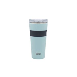 built 24 ounce shasta double wall vacuum insulated stainless steel coffee and water tumbler with easy to clean flip to open lid