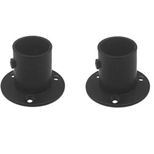 NELXULAS Classic Black Stainless Steel Closet Rod Flange Holder for Pipe (1-1/4")