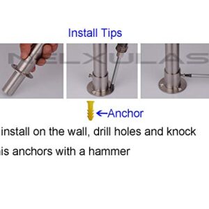 NELXULAS Classic Black Stainless Steel Closet Rod Flange Holder for Pipe (1-1/4")