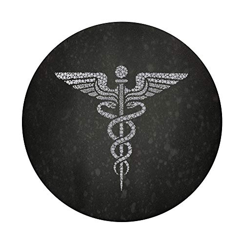 Black Medical Caduceus Symbol - RN Nurse Healthcare PopSockets PopGrip: Swappable Grip for Phones & Tablets