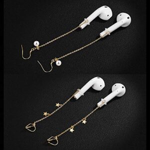 Anti-Lost Earrings Hook for Airpods,AirPods Pro Anti Lost Ear Clips Pendant for Women and Girls,Earring Hanging Chain for Airpods Suitable for Hiking/Jogging/Working/Running/Gym -5 Pairs