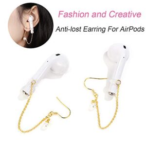 Anti-Lost Earrings Hook for Airpods,AirPods Pro Anti Lost Ear Clips Pendant for Women and Girls,Earring Hanging Chain for Airpods Suitable for Hiking/Jogging/Working/Running/Gym -5 Pairs