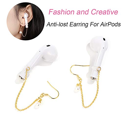 Anti-Lost Earrings Hook for Airpods,AirPods Pro Anti Lost Ear Clips Pendant for Women and Girls,Earring Hanging Chain for Airpods Suitable for Hiking/Jogging/Working/Running/Gym -5 Pairs