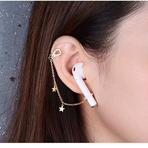 Anti-Lost Earrings Hook for Airpods,AirPods Pro Anti Lost Ear Clips Pendant for Women and Girls,Earring Hanging Chain for Airpods Suitable for Hiking/Jogging/Working/Running/Gym -5 Pairs