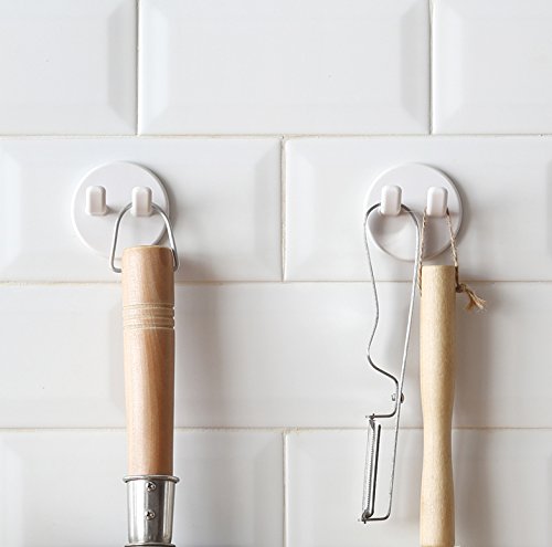 MIUPOO Razor Hooks,Power Plug Line Hook,Hook for Shaving Keys, Towel, Kitchen Utensils,2 Piece.