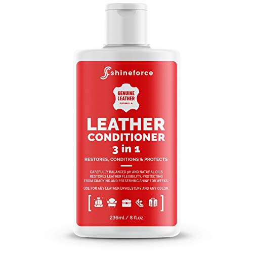 Leather Conditioner and Leather Cleaner 3 in 1 - Restores, Conditions & Protects Any Leather pH Balanced wt Natural Oils Complete Leather Care, Use On Car Leather, Furniture, Shoes, Bags, Accessories