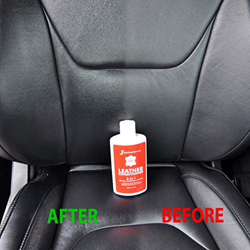 Leather Conditioner and Leather Cleaner 3 in 1 - Restores, Conditions & Protects Any Leather pH Balanced wt Natural Oils Complete Leather Care, Use On Car Leather, Furniture, Shoes, Bags, Accessories