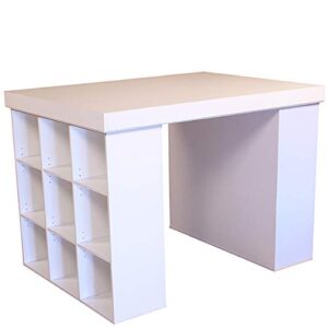 Project Center Desk with 2 Bookcase Sides-White