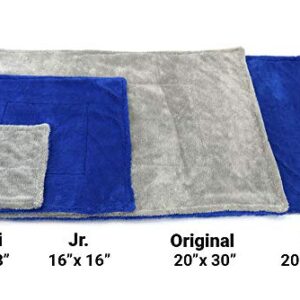 [Amphibian Jr.] Dual Side Detailing Microfiber Towel - One Side Twist, One Side Plush - 16"x16" (Blue/Gray)