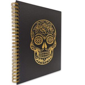 akeke organs anatomy skull hardcover spiral notebook/journal, gold foil words, gold wire-o spiral, funny diary book gift for women, friend, sister, colleague, doctor, physician, nurse
