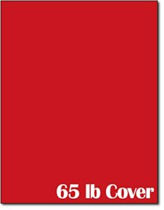 65lb cover cardstock paper - 8.5 x 11 inch - 25 sheets (holiday red)