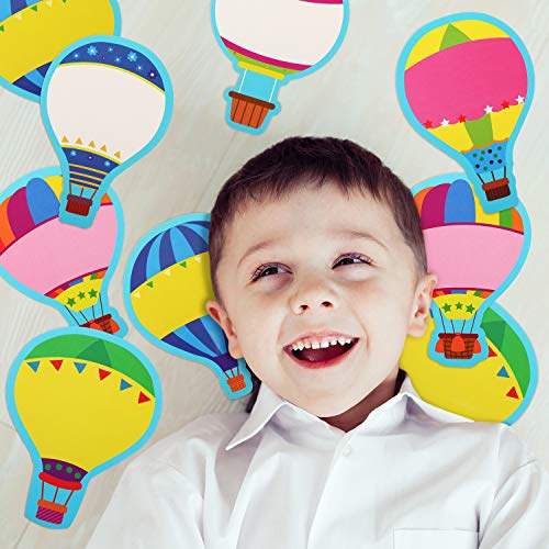 45 Pieces Hot Air Balloons Cut-Outs Hot Air Balloon Bulletin Board Set Colorful Hot Balloons Accents Paper Cutouts with Glue Point Dots for Kids Home Class Office Decor