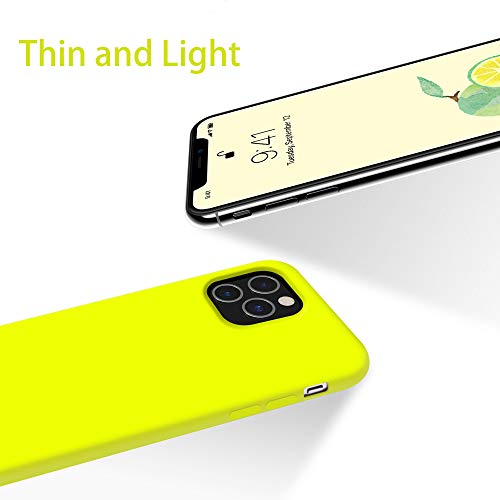 OTOFLY iPhone 11 Pro Case,Ultra Slim Fit iPhone Case Liquid Silicone Gel Cover with Full Body Protection Anti-Scratch Shockproof Case Compatible with iPhone 11 Pro (Fluorescent Yellow)