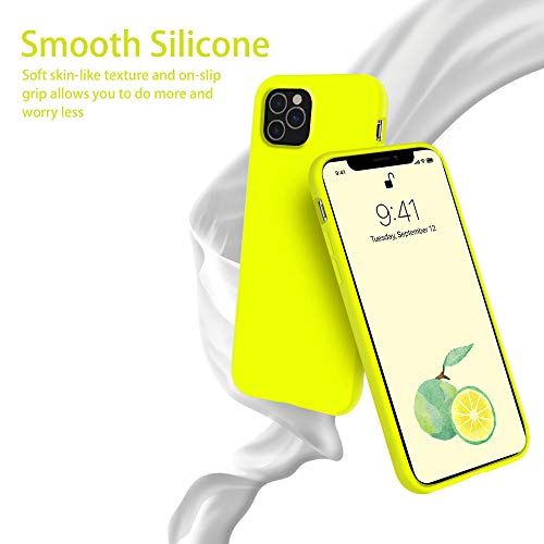 OTOFLY iPhone 11 Pro Case,Ultra Slim Fit iPhone Case Liquid Silicone Gel Cover with Full Body Protection Anti-Scratch Shockproof Case Compatible with iPhone 11 Pro (Fluorescent Yellow)